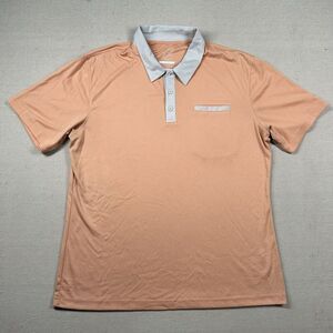 Swannies Shirt Mens XL Golf Polo Pocket Performance Breathable Stretch Peach‎